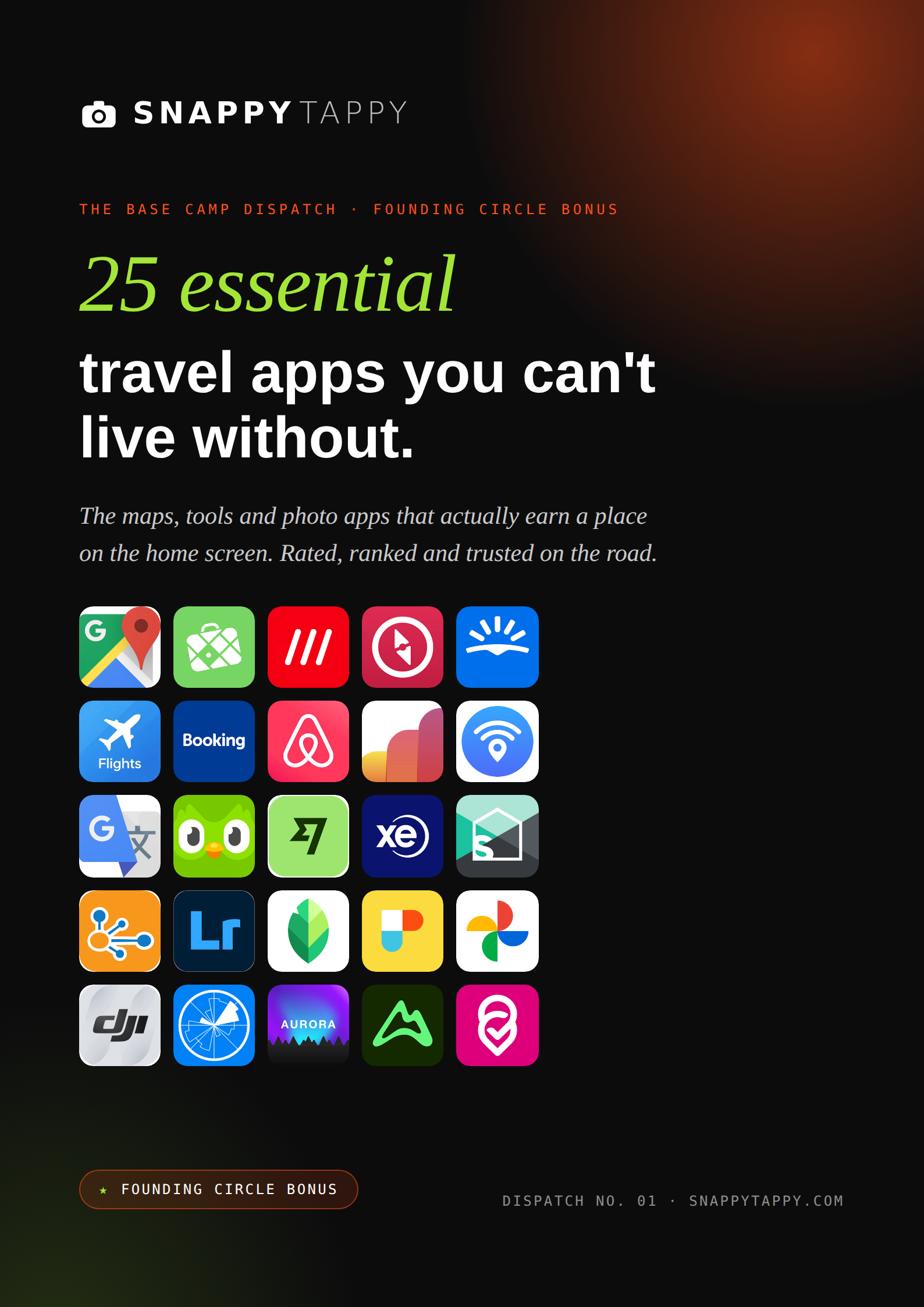 25 Essential Travel Apps guide cover
