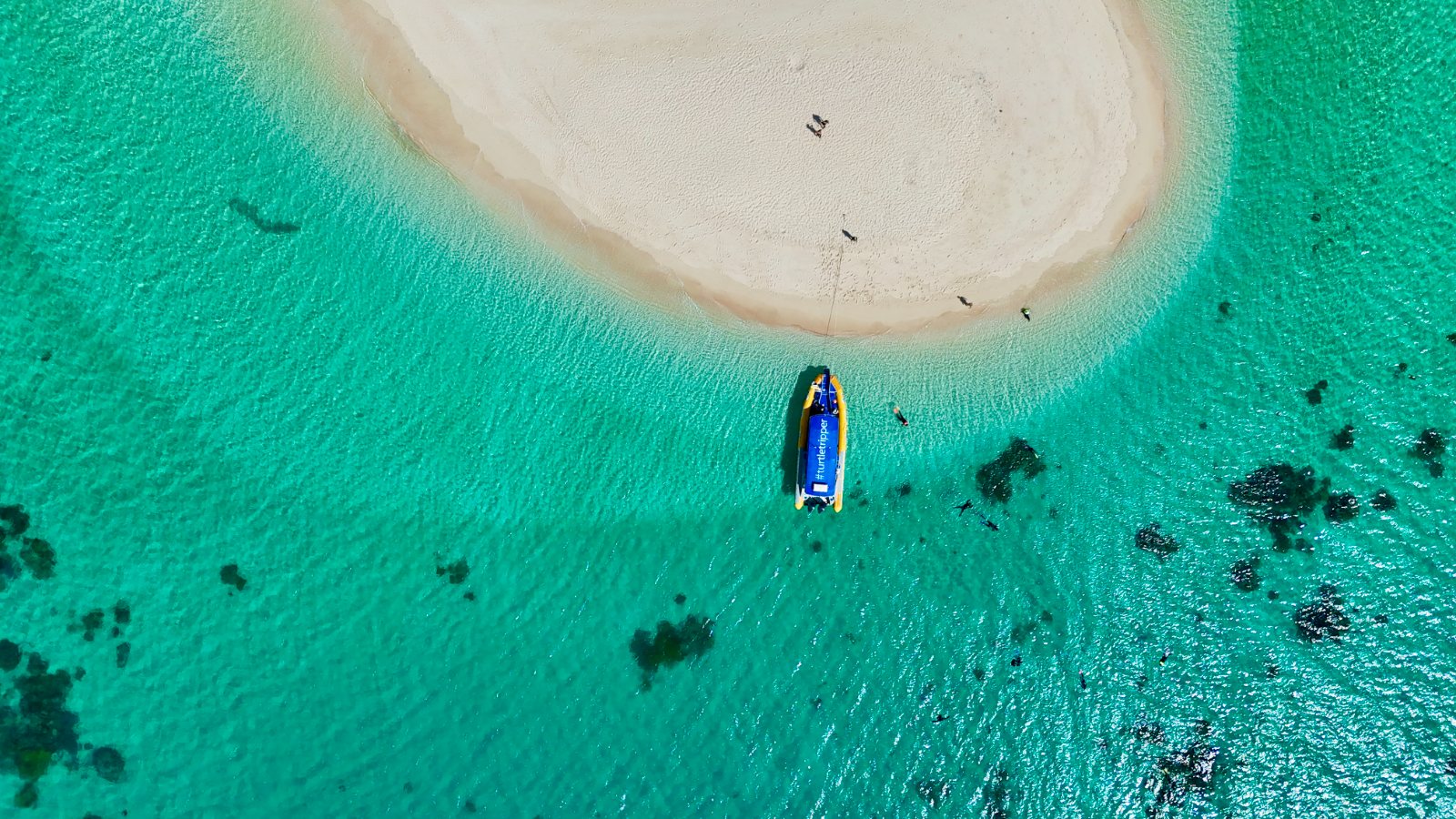 Looking down on the cay