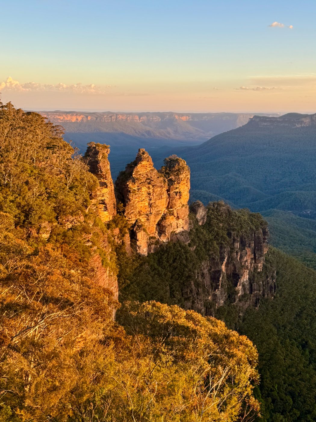 The Three Sisters at golden hour