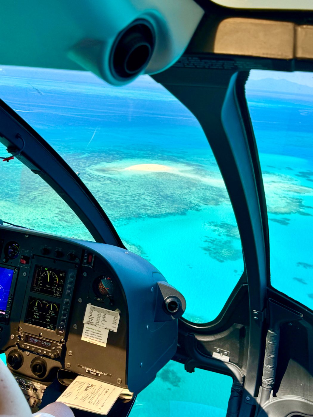 Cockpit view over the reef