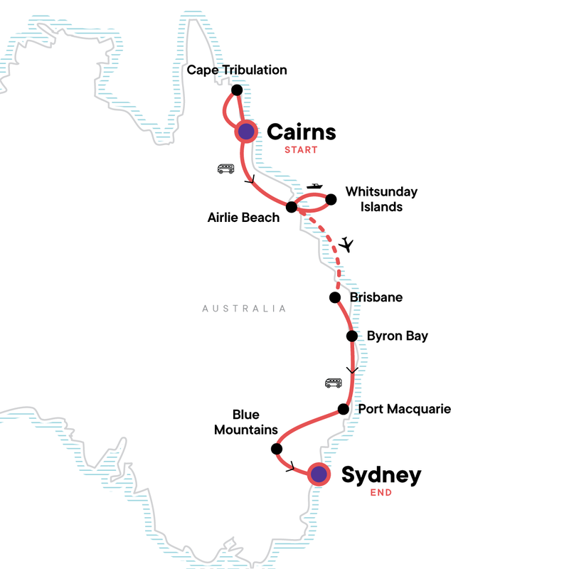 Australia route map