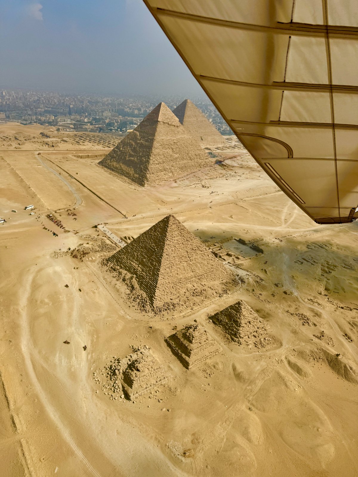 Aerial view of Giza from a microlight