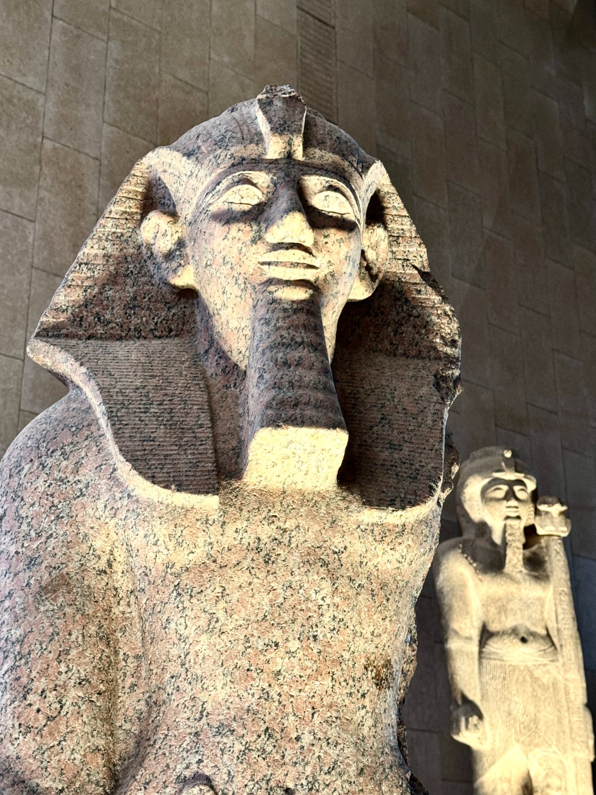 Granite pharaoh statue in the museum