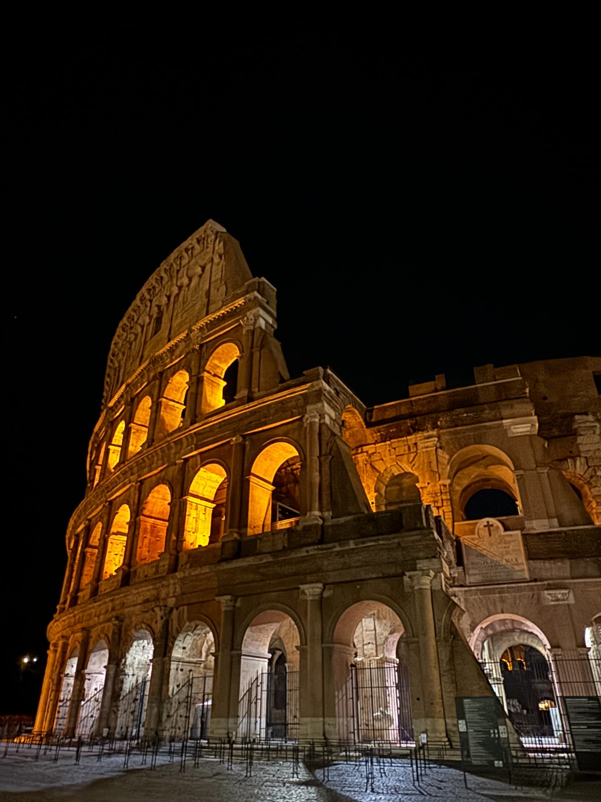 Lit arches from below