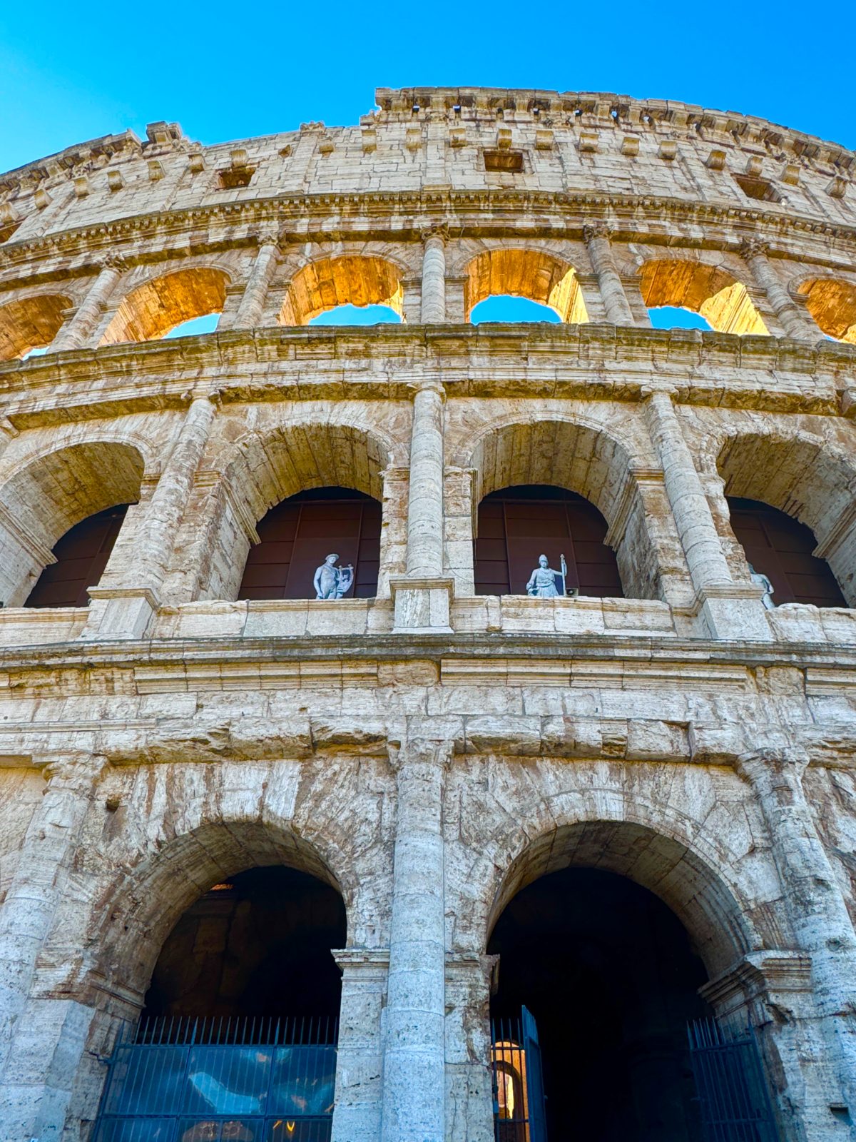 The Colosseum arches in daylight