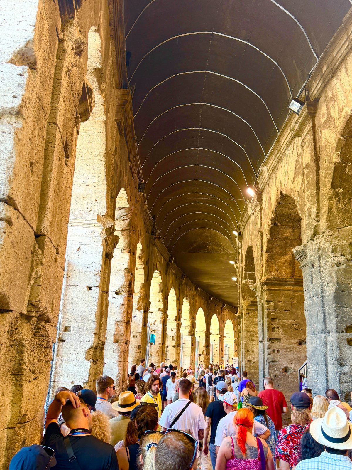 Inside the crowded arcade