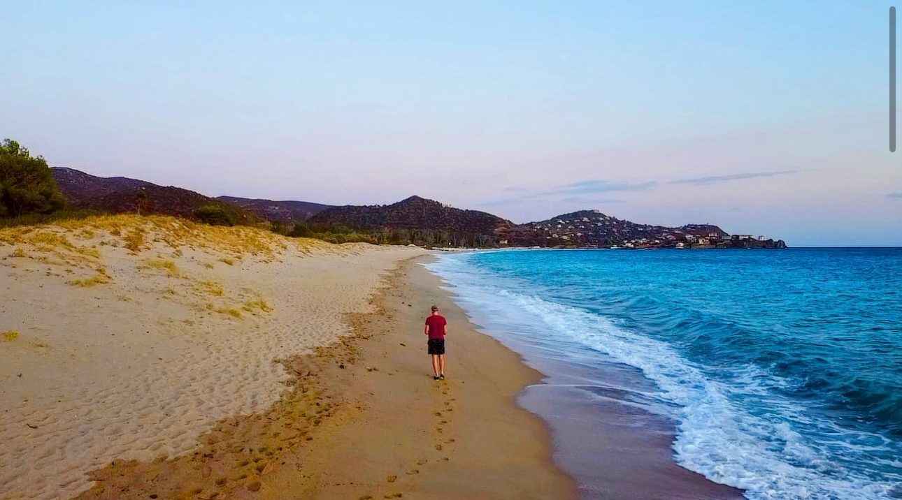 Walking the shoreline at dusk