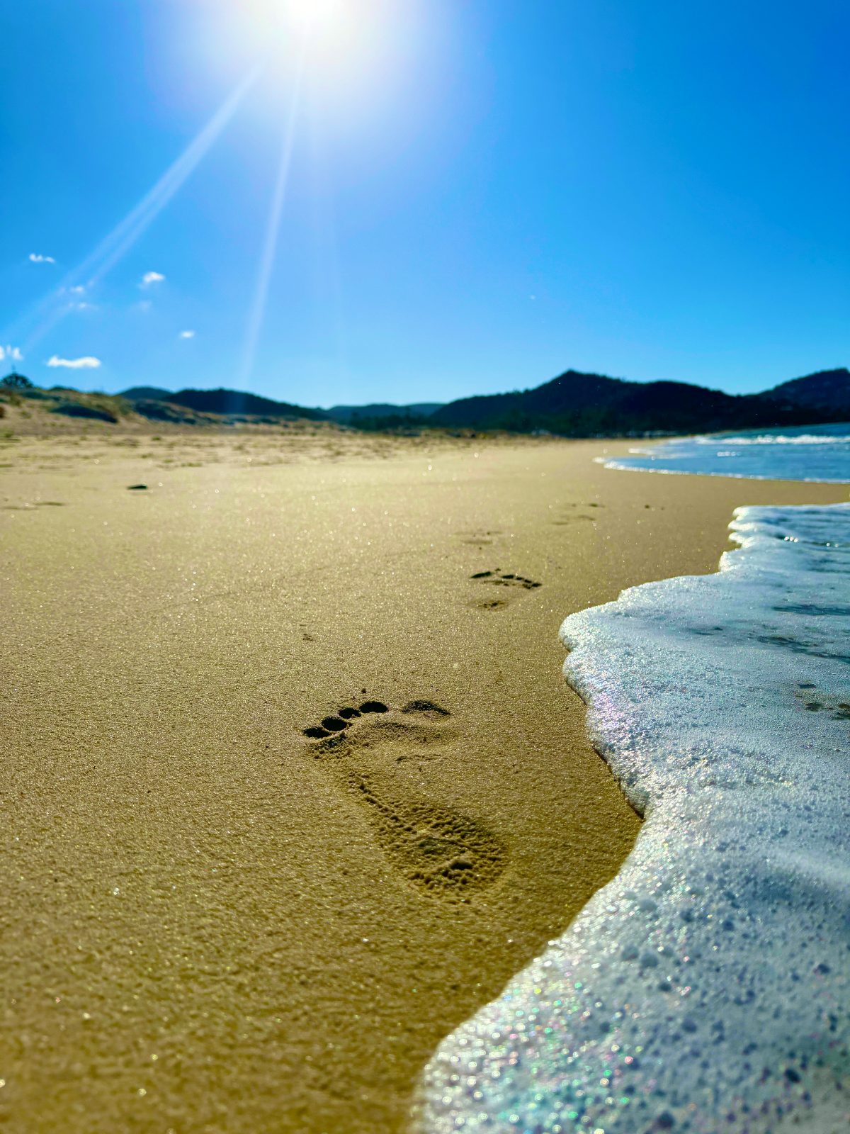 Footprints at the water’s edge