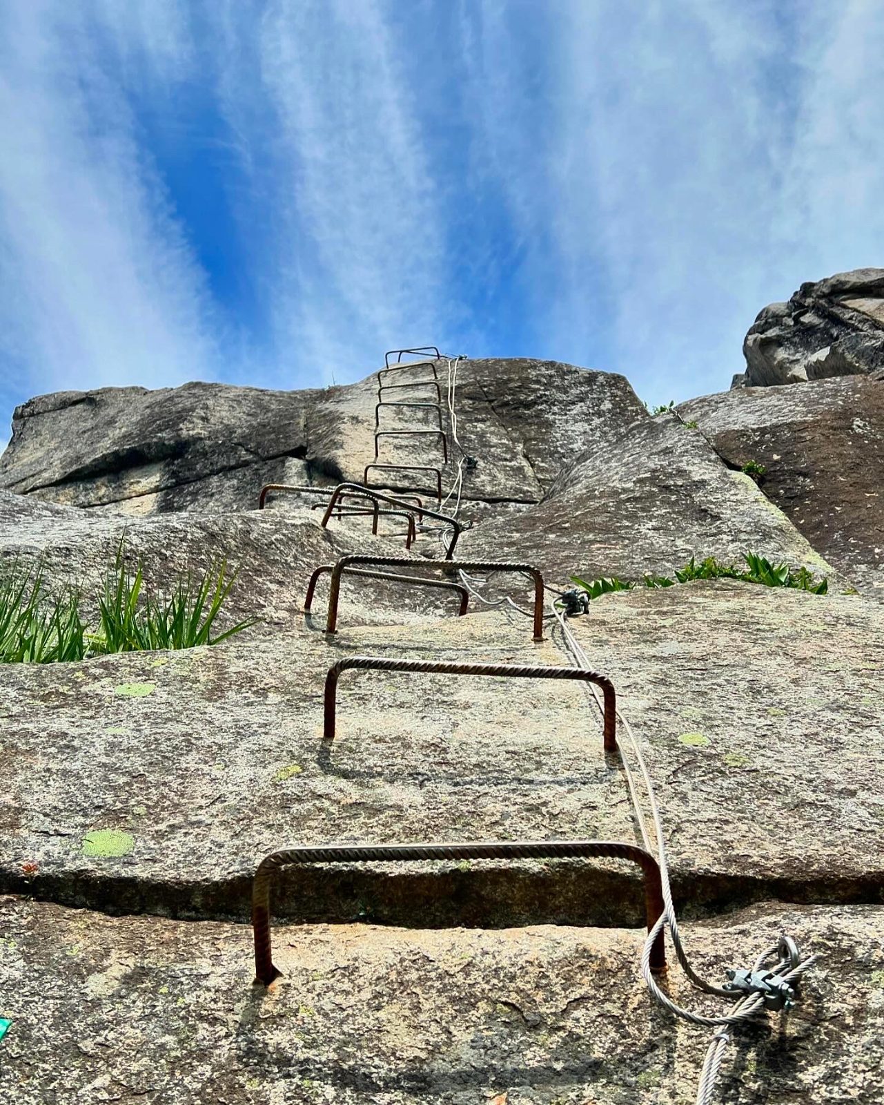 Looking up the Via Ferrata rungs