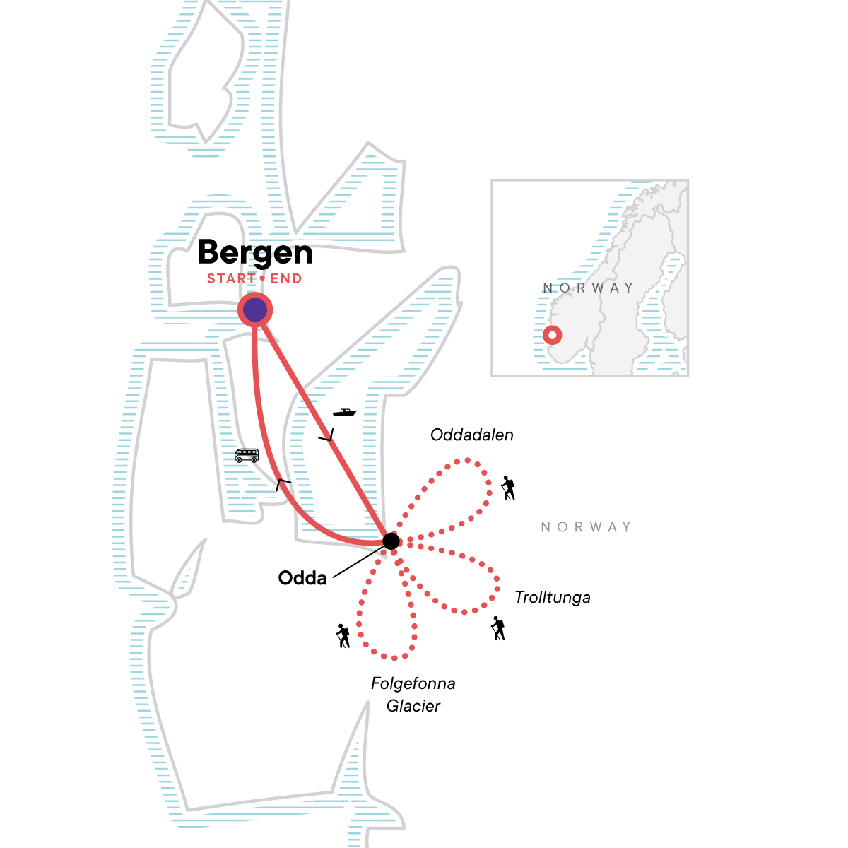 Norway planned route map