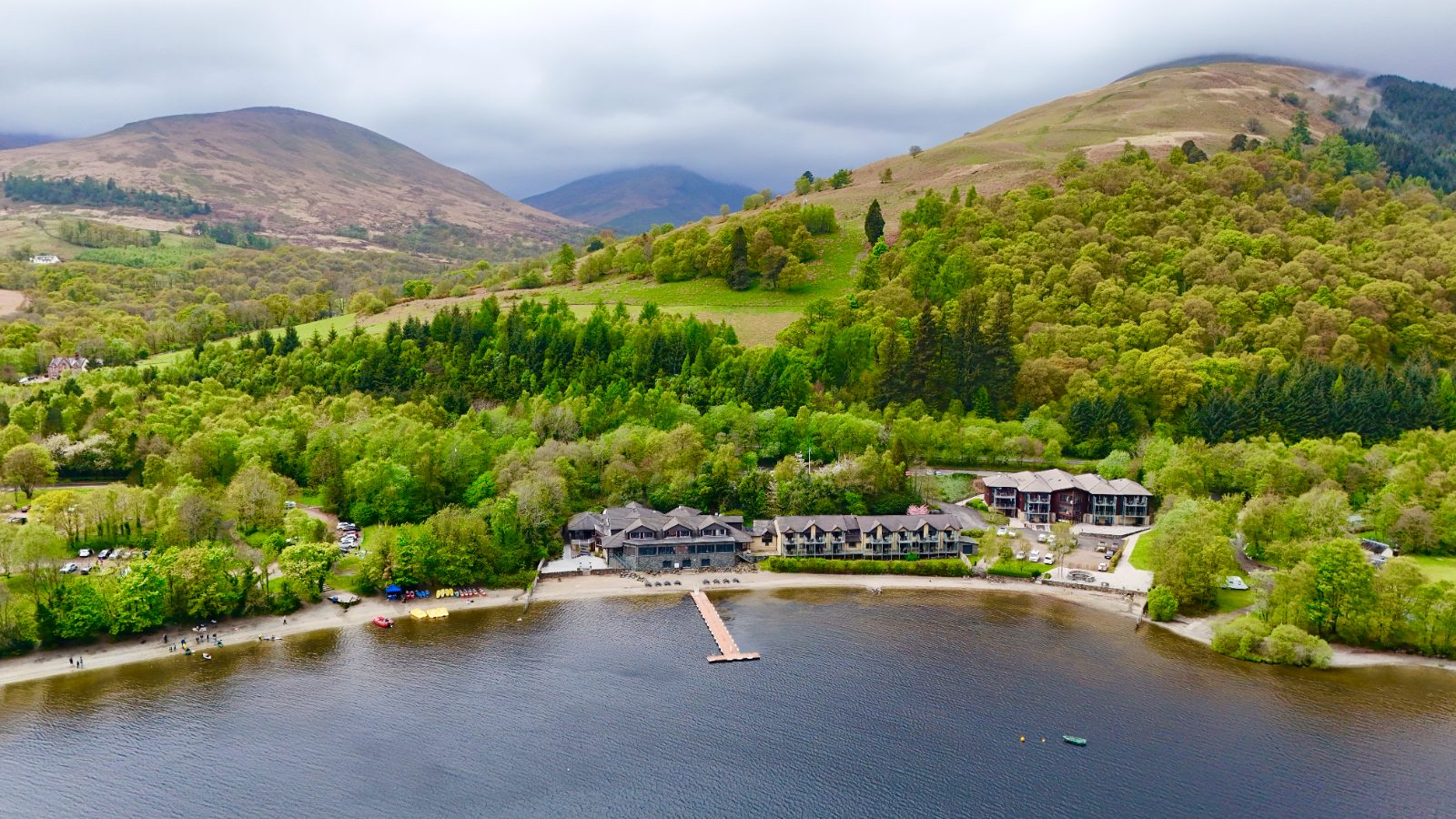 Lodge on the Loch, from the air