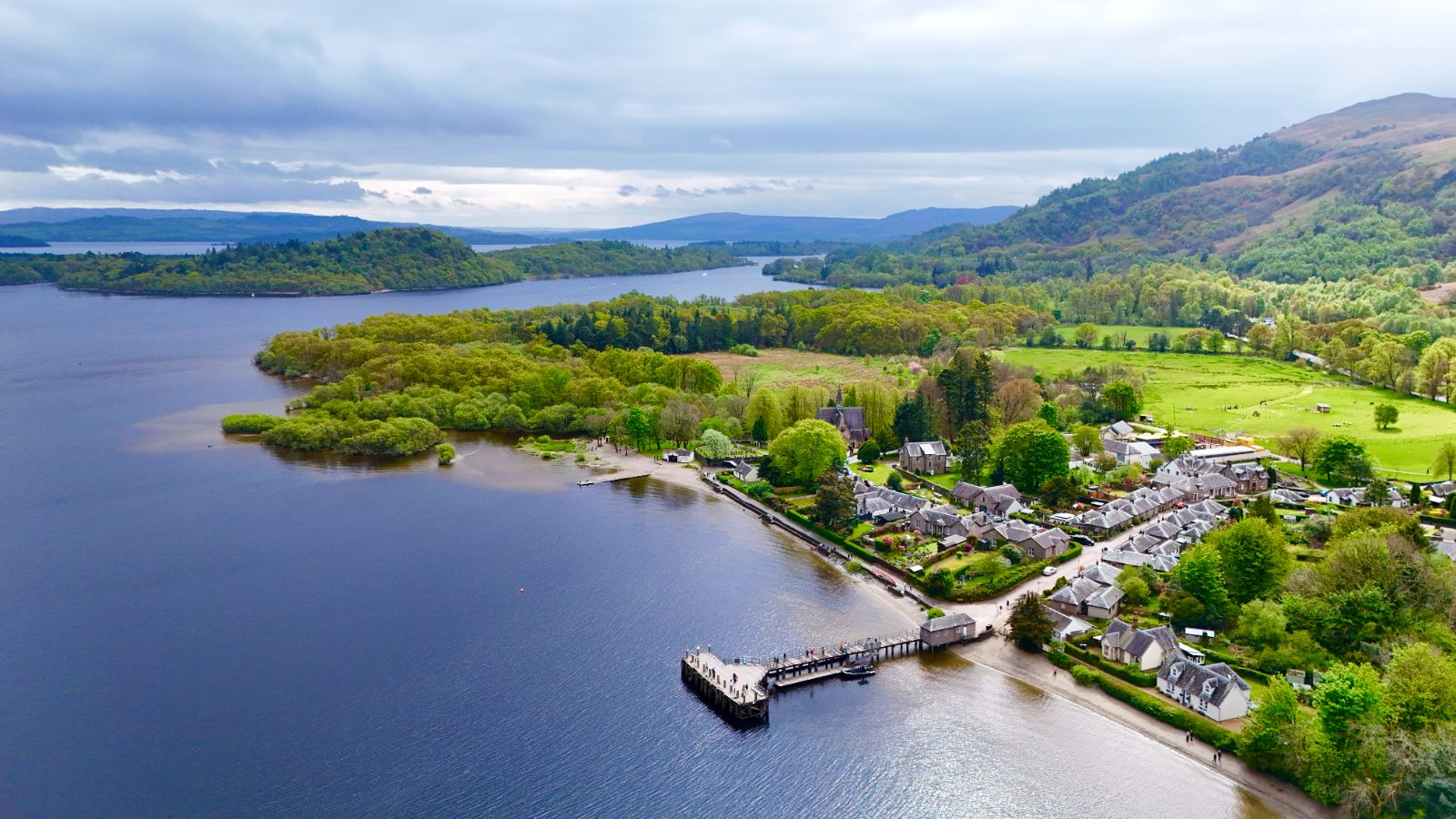Luss pier and village