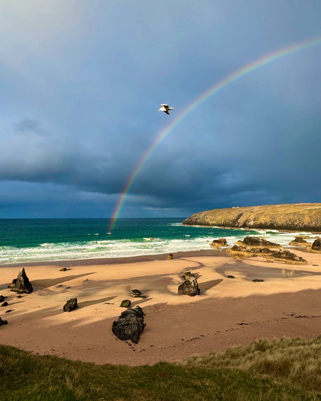 Rainbow over the beach
